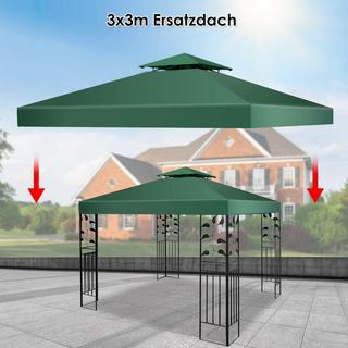 Northix Ersatz-Oberabdeckung 300 x 300 cm Terrassenüberdachung für Doppelstöckigen Pavillon Dunkelgrün  