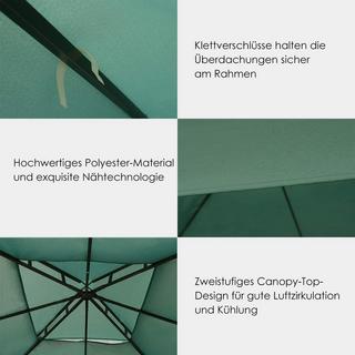 Northix Ersatz-Oberabdeckung 300 x 300 cm Terrassenüberdachung für Doppelstöckigen Pavillon Dunkelgrün  