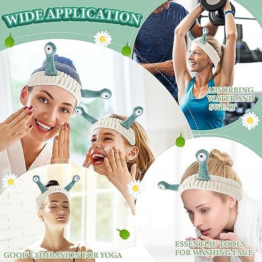 Only-bags.store  Gesicht waschen Stirnband Palme und Schnecke Spa Haarbänder Make Up 