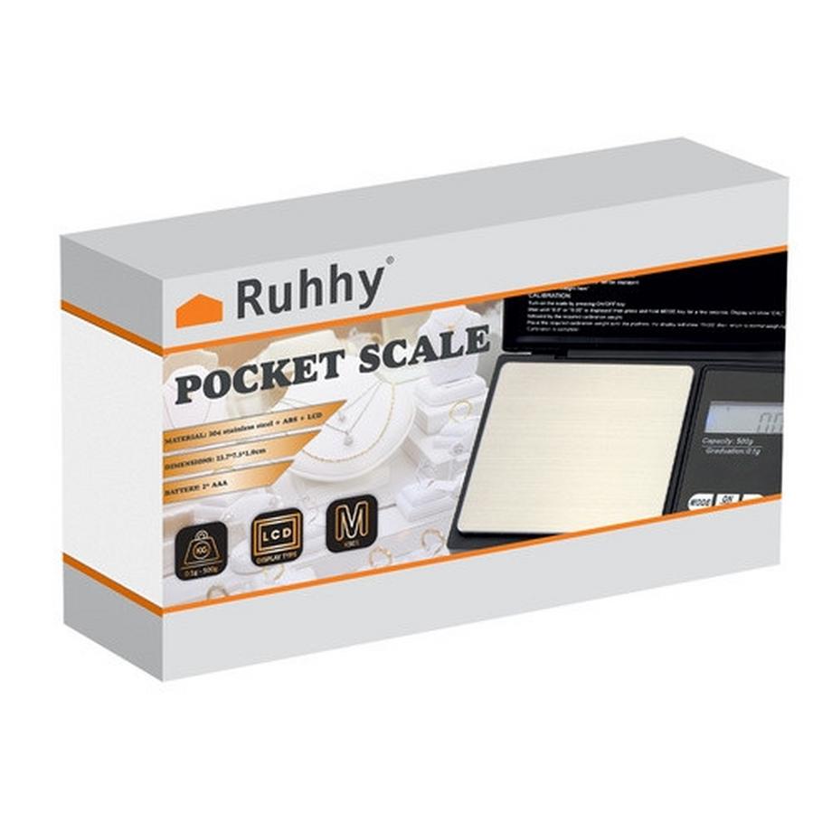 Ruhhy Taschenwaage 500 x 0,1g mit Klappe 23573  