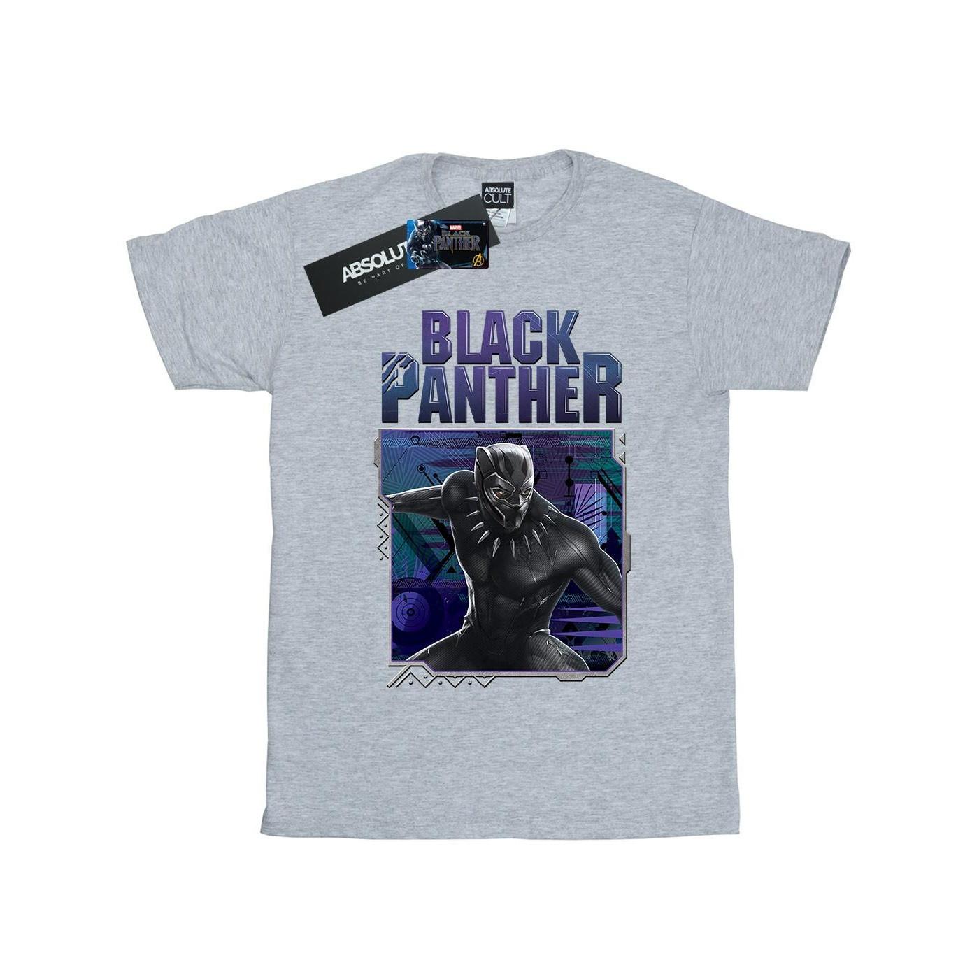 Image of Black Panther Tech Badge Tshirt Damen Grau L