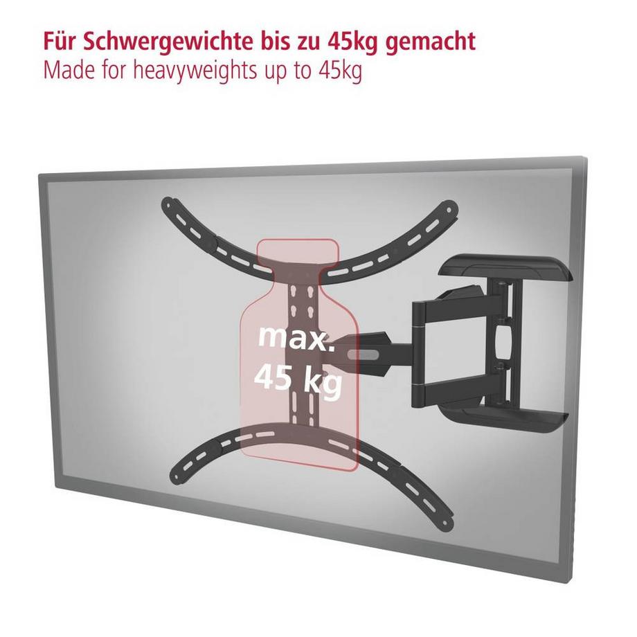 hama  Support mural TV, pivotant, inclinable, extensible, 191 cm (75″) à 45 kg 
