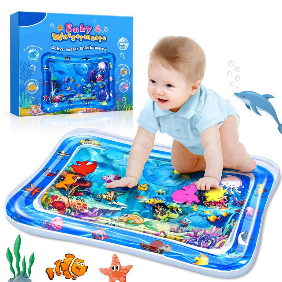 Wassermatte Babyspielzeug, Wasserspielmatte BPA-frei, Spielmatte Baby, aufblasbare Bauchzeitmatte, lustige Aktivitäten Stimulieren Sie das Wachstum Ihres Babys