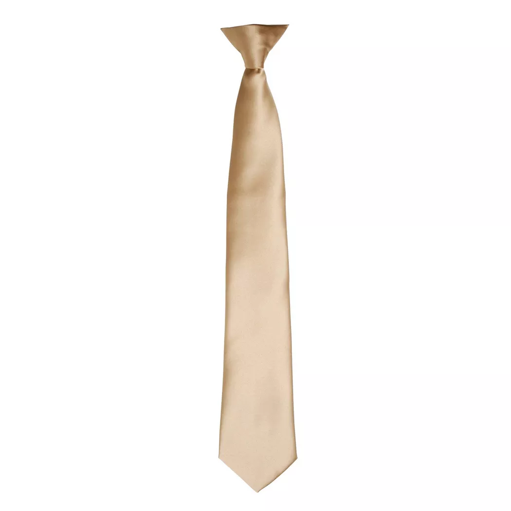PREMIER - SatinKrawatte zum Anklipsen, für Herren, Khaki, One Size
