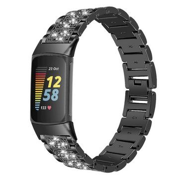 Fitbit Charge 5 - Edelstahl Mit Strass Armband