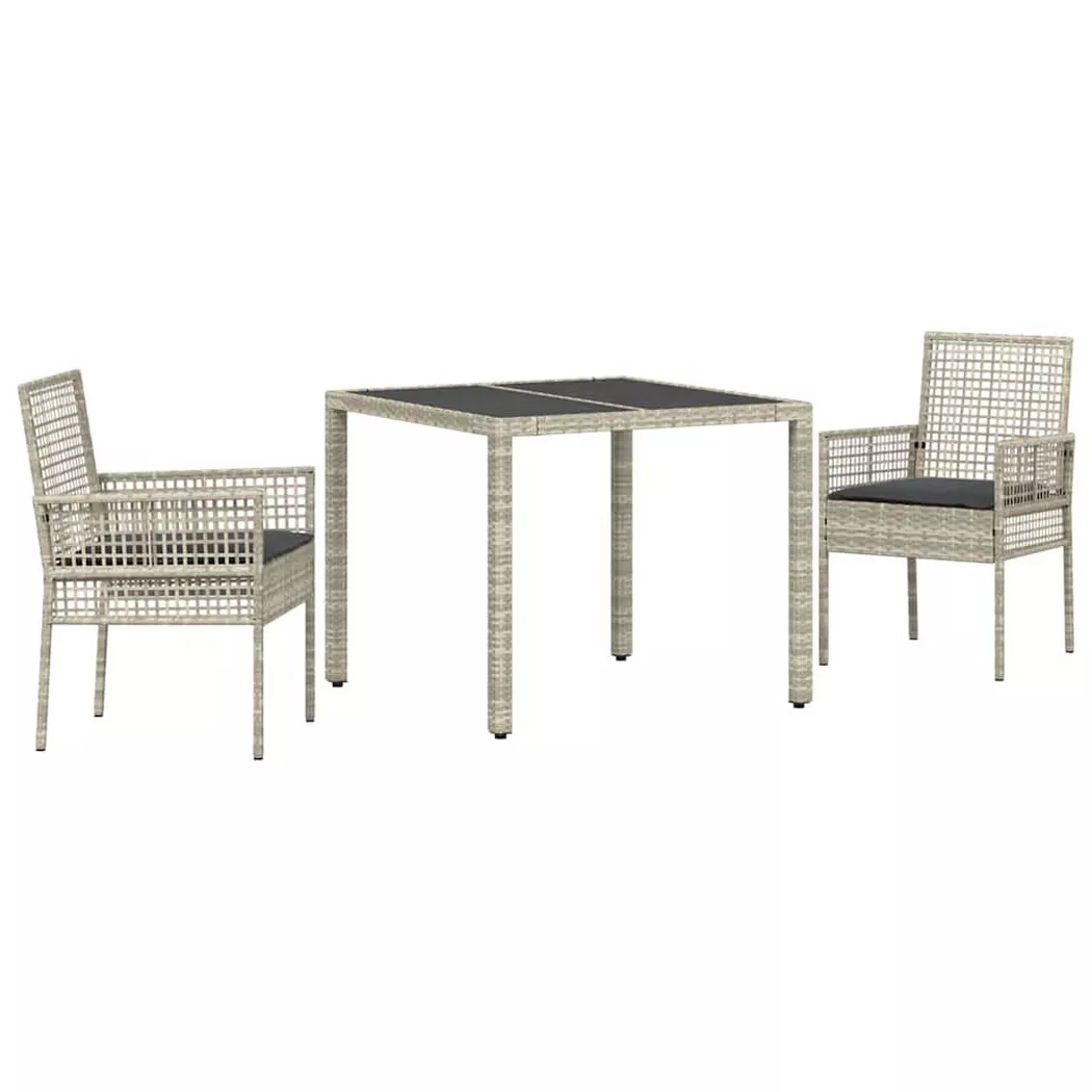 VidaXL - Set da Pranzo per Giardino Polyrattan, One Size, Argento
