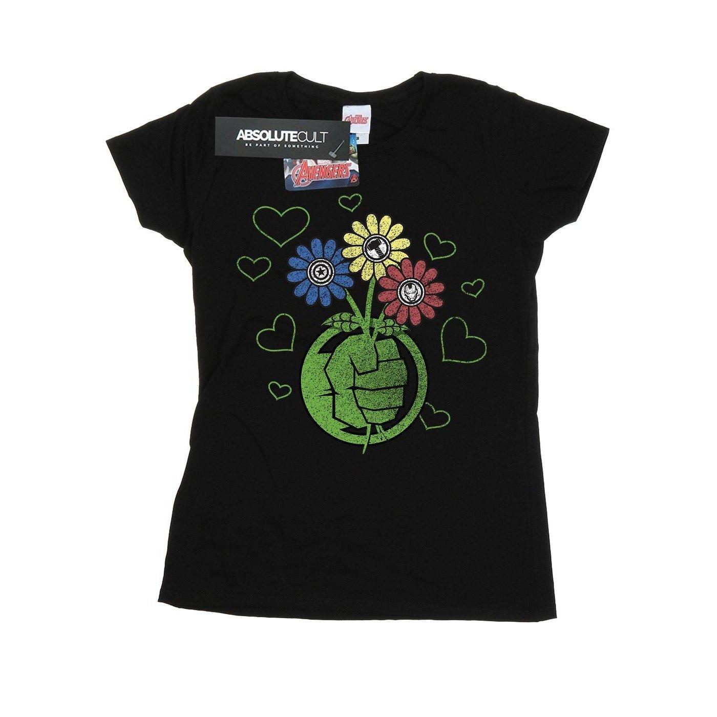 Image of Hulk Flower Fist Tshirt Damen Schwarz S