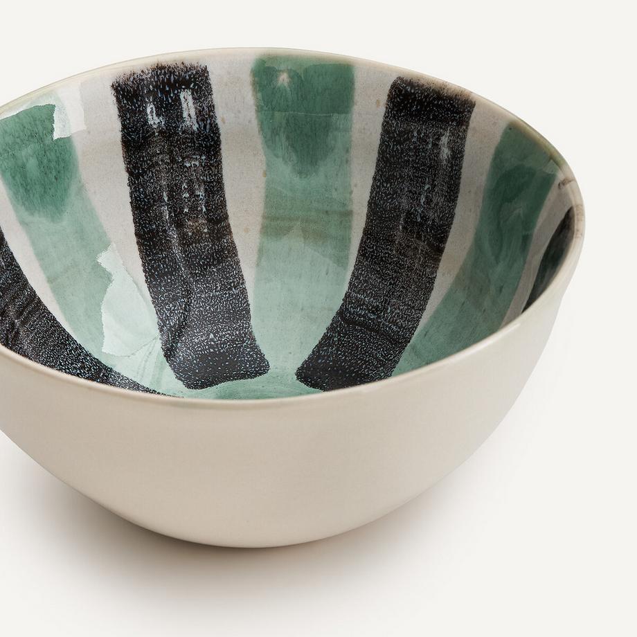 AM.PM Set aus 4 Müslischalen aus gestreiftem Steinzeug  