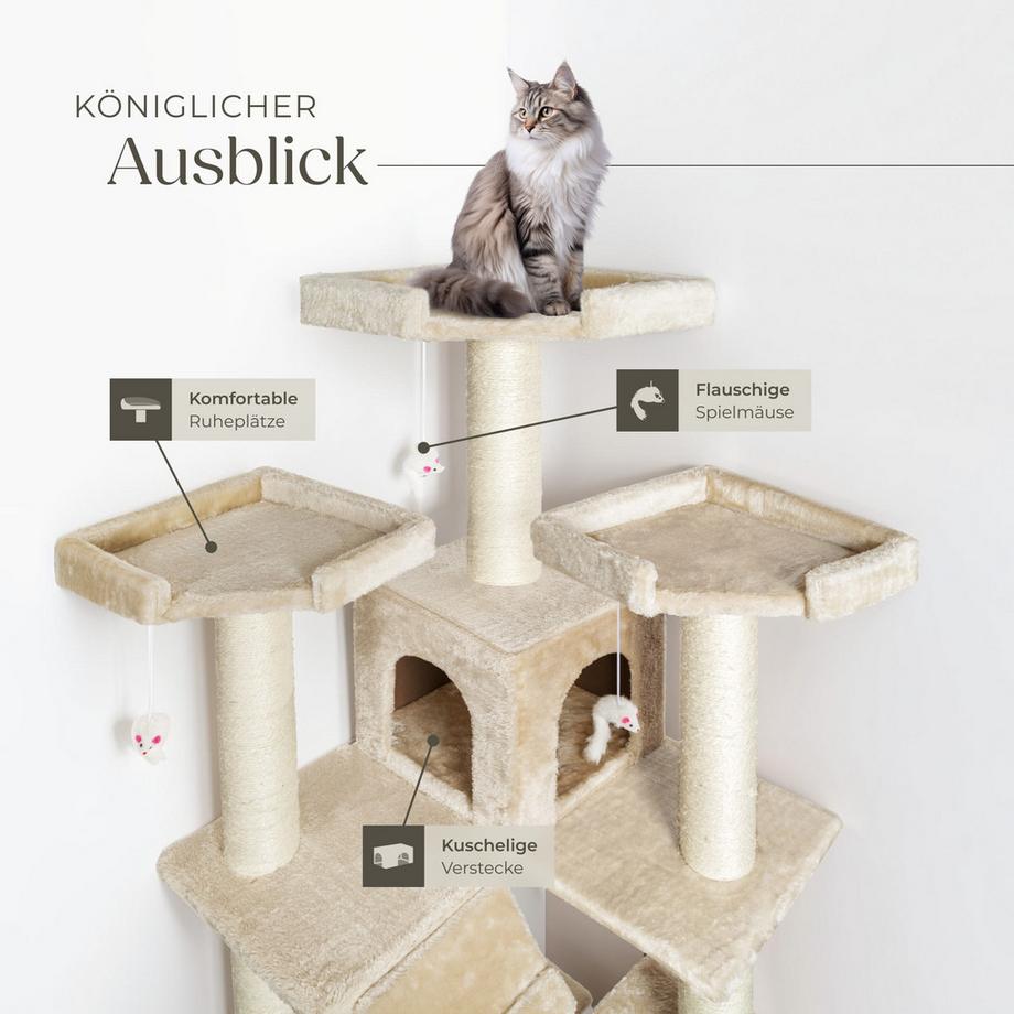 Tectake  Kratzbaum Knuti 186 cm Sisal 