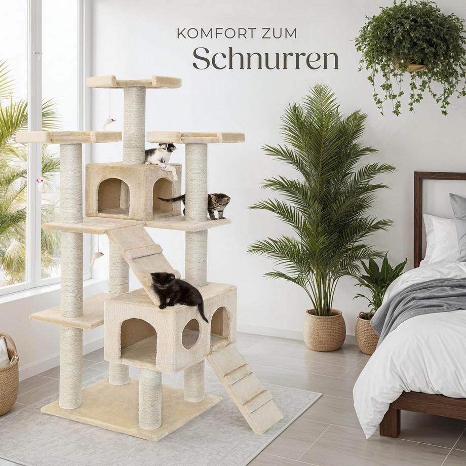 Tectake  Kratzbaum Knuti 186 cm Sisal 