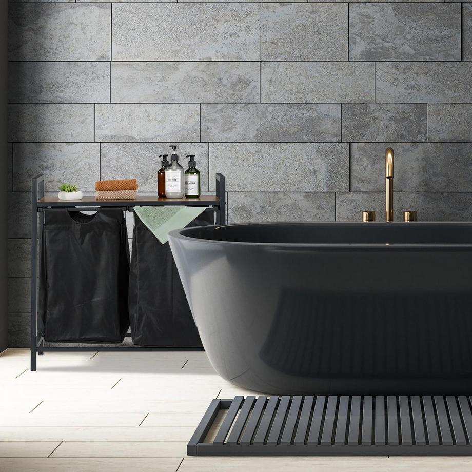 B2X Supporto per cesto portabiancheria con ripiano  