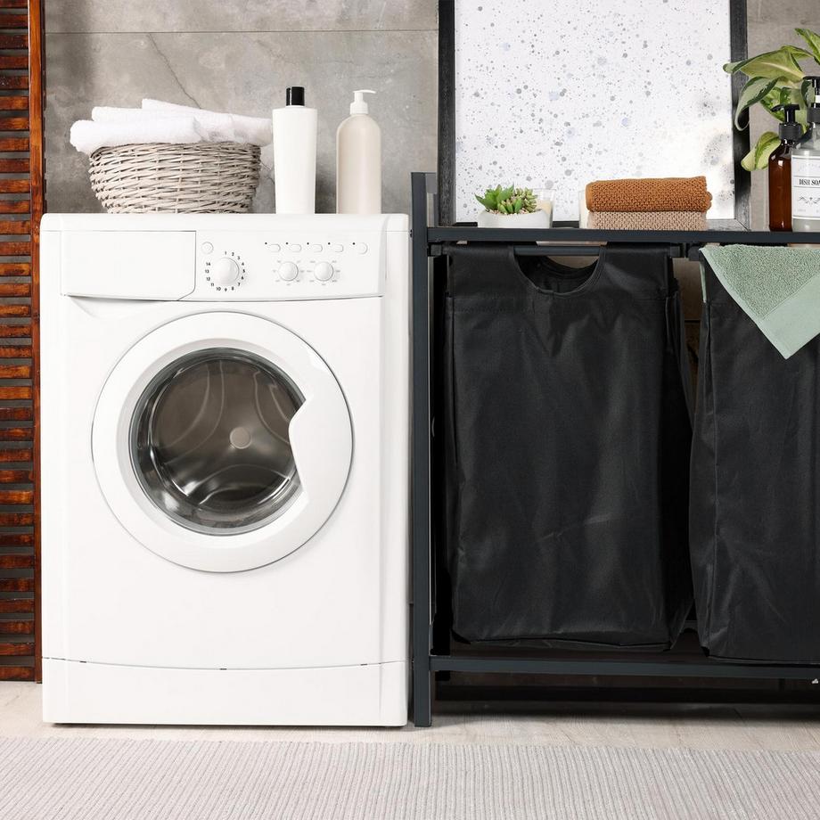 B2X Supporto per cesto portabiancheria con ripiano  