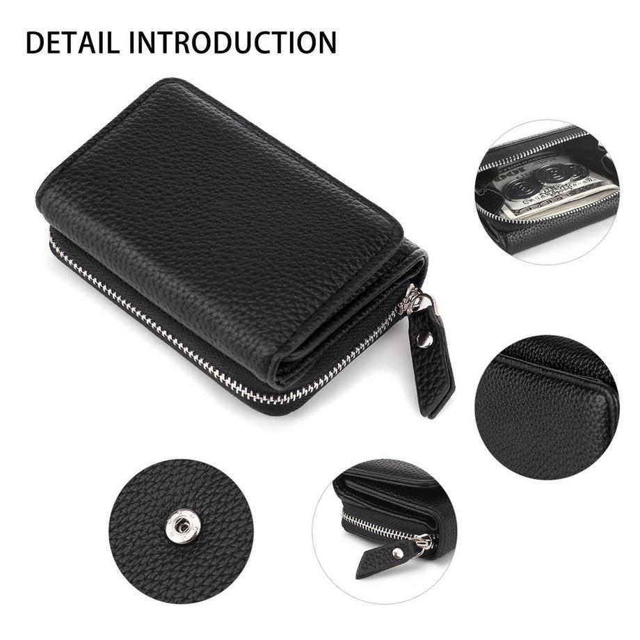 Only-bags.store Kleine Lederbrieftasche mit Reissverschluss  