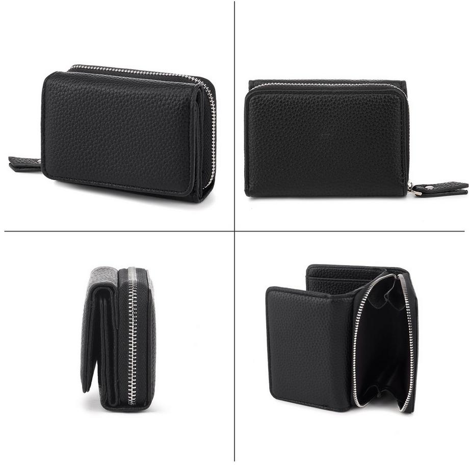Only-bags.store Kleine Lederbrieftasche mit Reissverschluss  