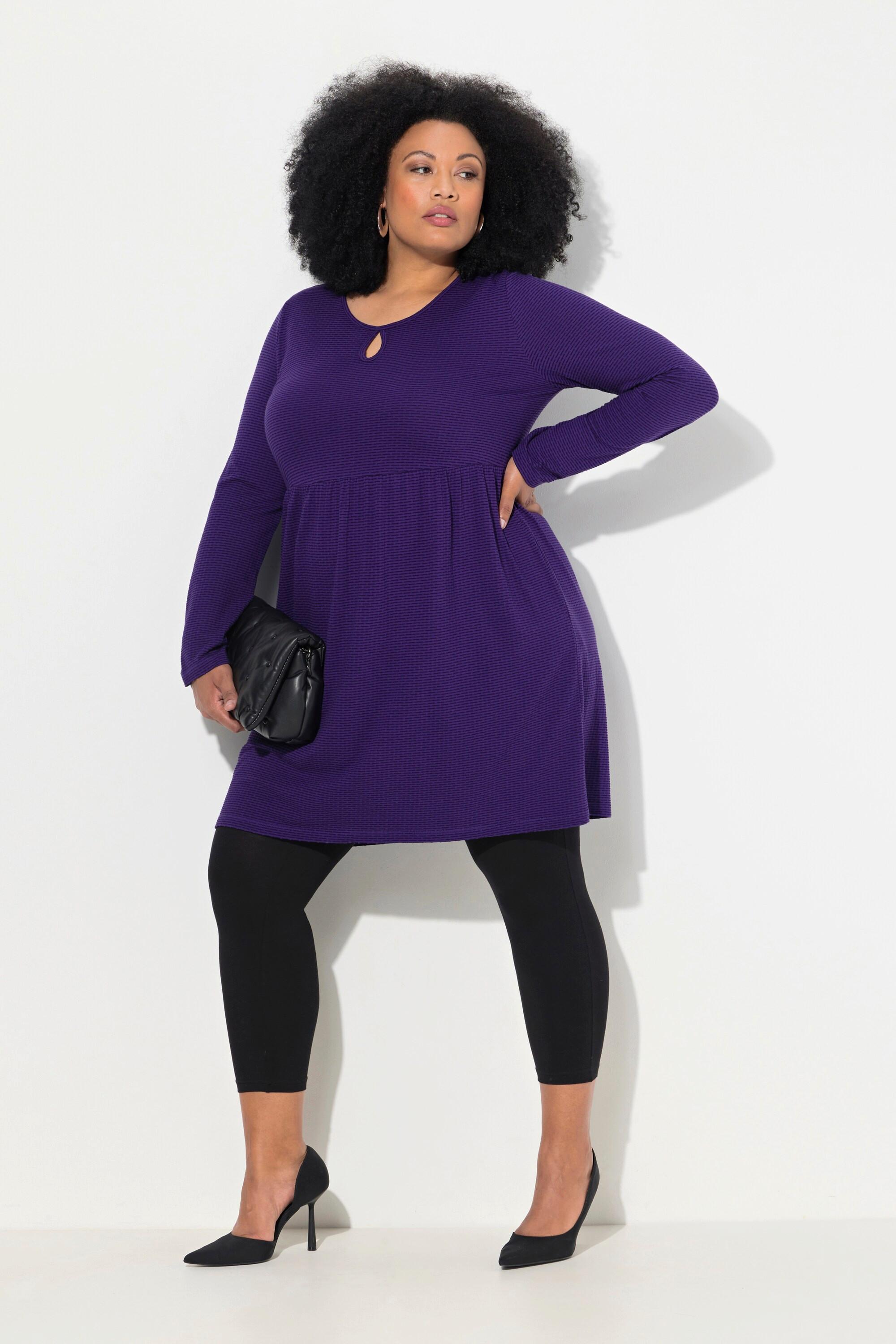 Ulla Popken Maglia lunga Jacquard Taglio Svasato Scollo Rotondo Maniche Lunghe  