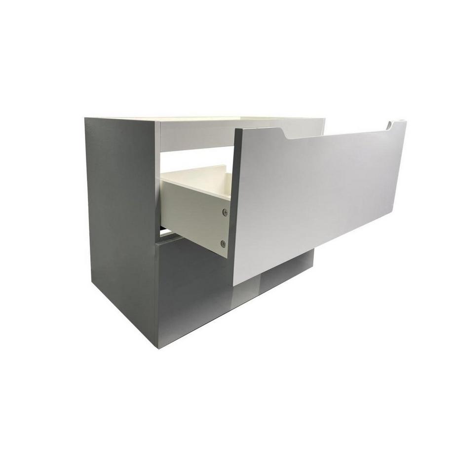 Vente-unique Meuble sous vasque suspendu - Gris - 80 cm - STEFANIE  