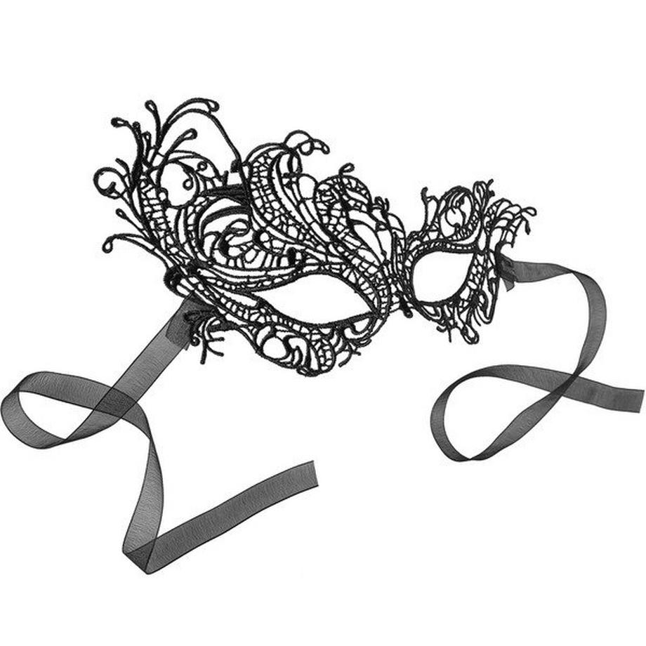 Tectake  Maschera nera in pizzo Pavone 