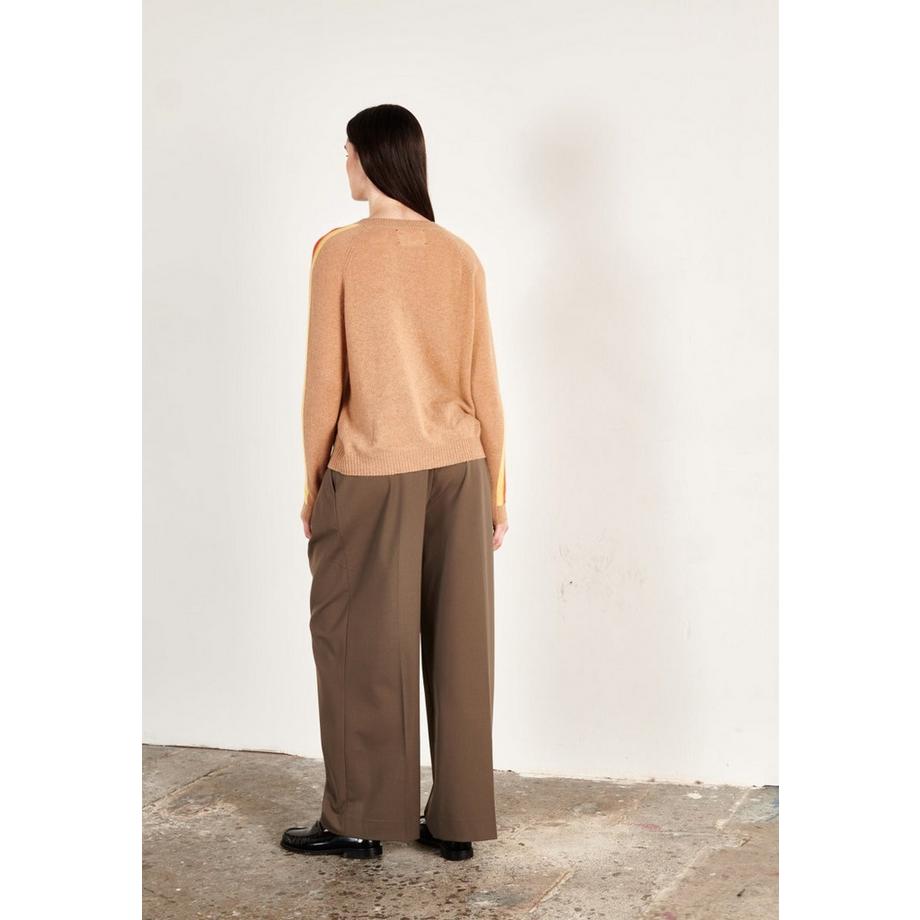 Studio Cashmere8 KELLY 30 Pull col rond en cachemire à manches rayées  