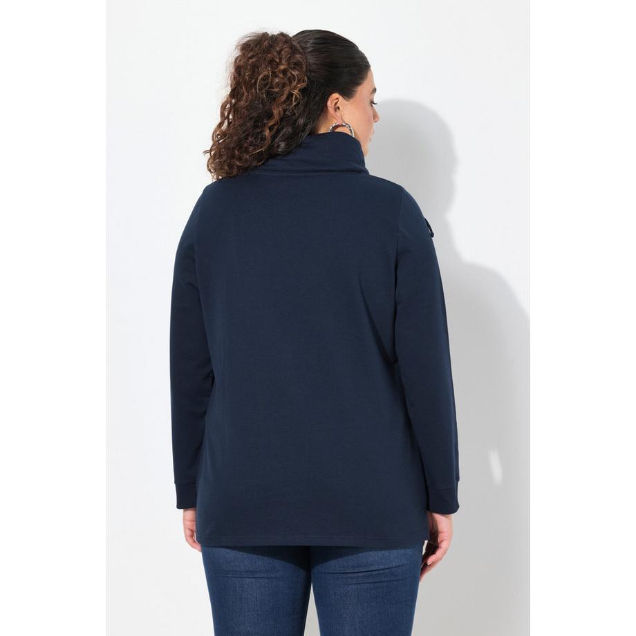 Ulla Popken Sweatshirt Classic Fit Hello Col Montant  
