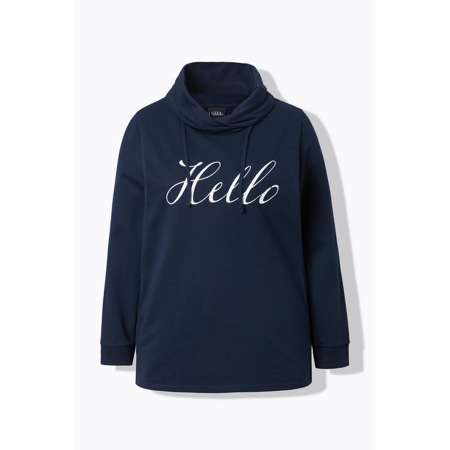 Ulla Popken Sweatshirt Classic Fit Hello Col Montant  