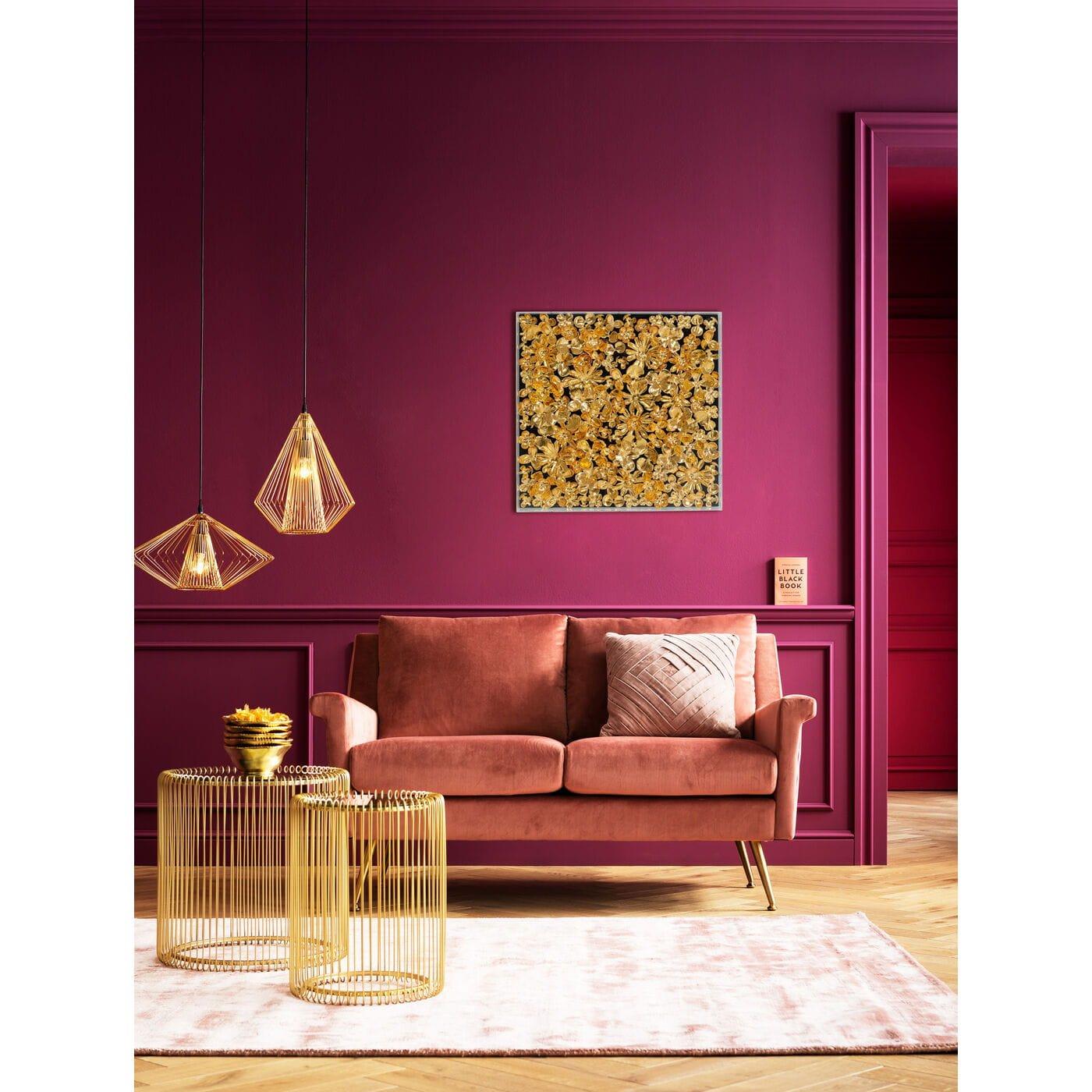 KARE Design Cornice decorativa Fiore d'oro 60x60cm  