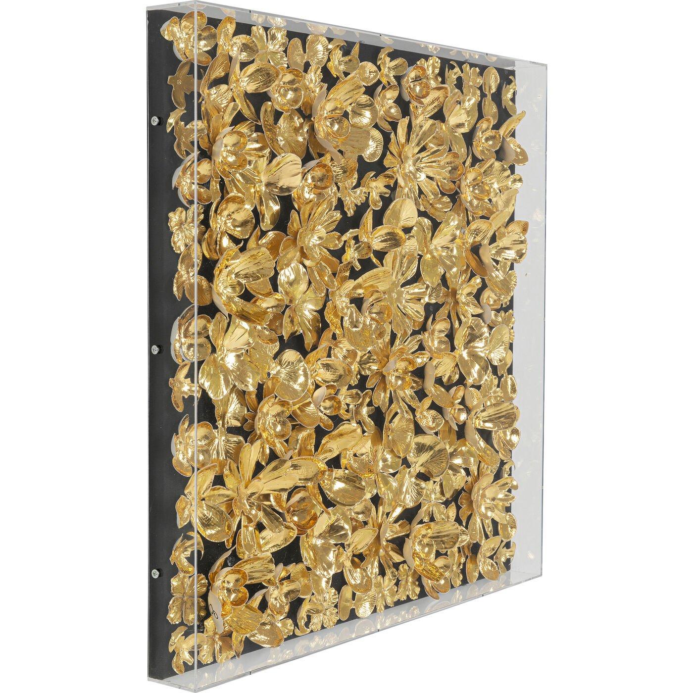 KARE Design Deko Rahmen Gold Flower 60x60cm  