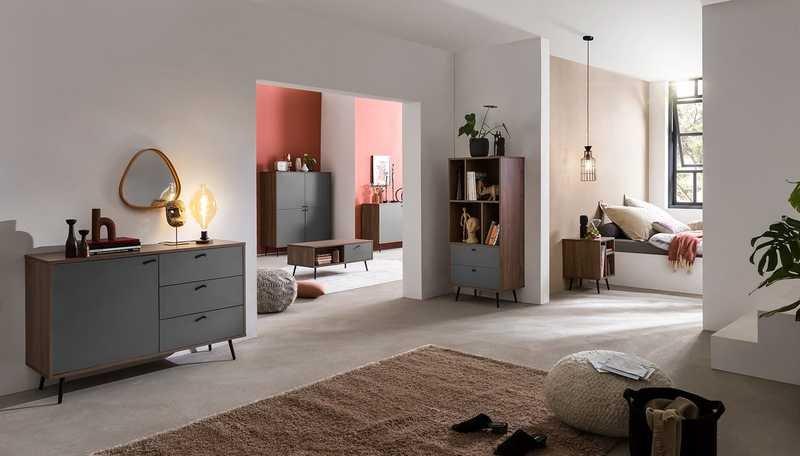 mutoni Libreria noce 60x40x138 grigio  