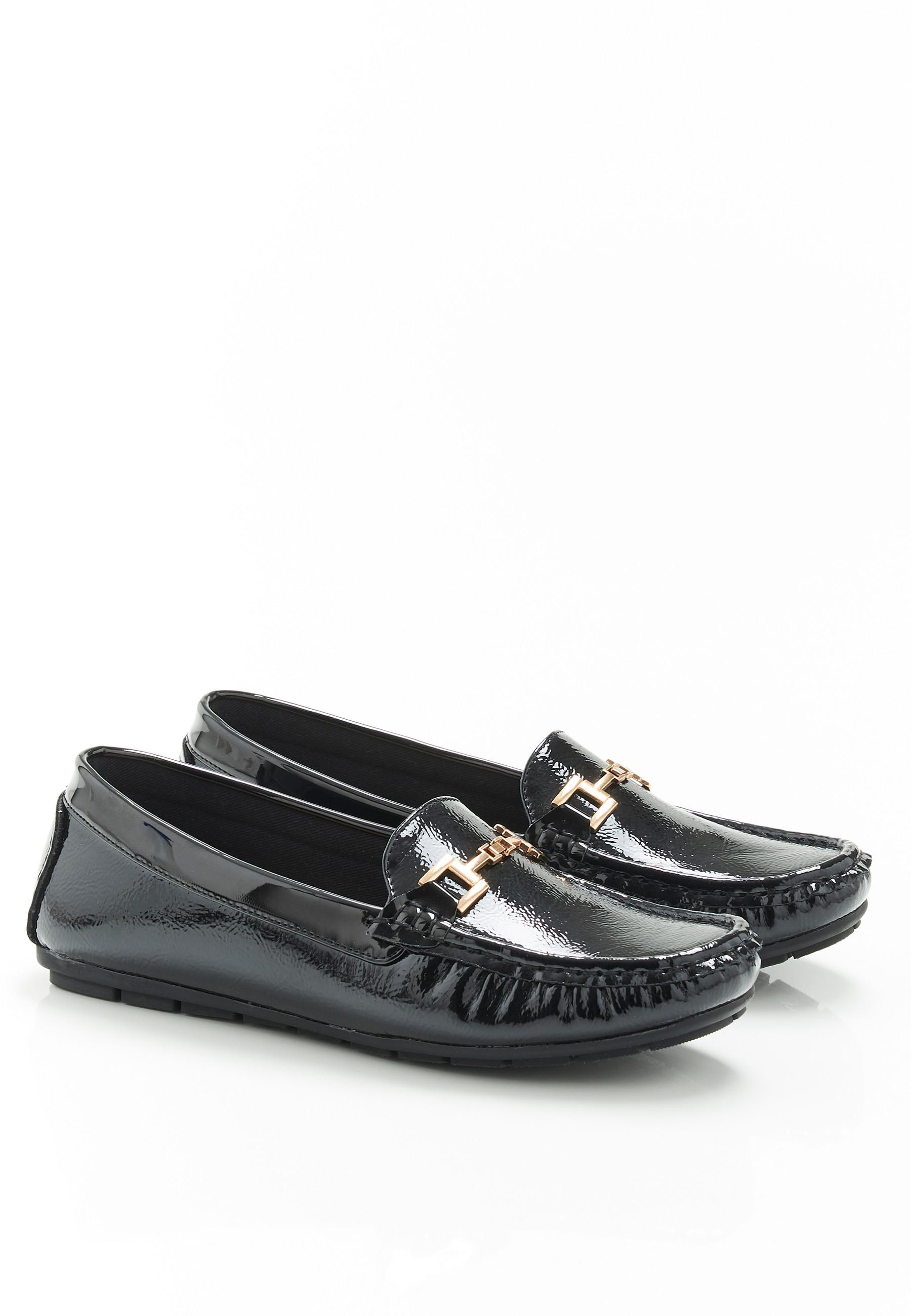 Image of Mokassins Mit Zierschnalle, Obermaterial Synthetik. Damen Schwarz 36