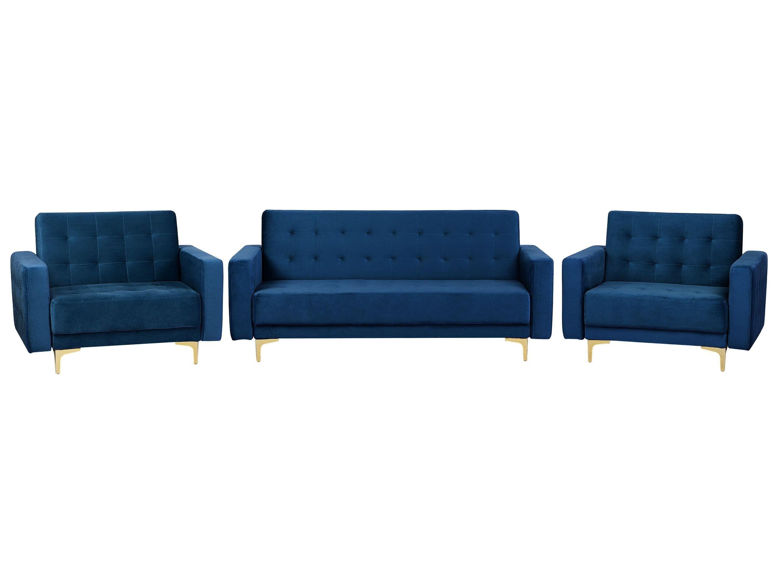Image of Wohnzimmer Set aus Samtstoff Modern ABERDEEN Wohnzimmer Set aus Samtstoff Modern ABERDEEN