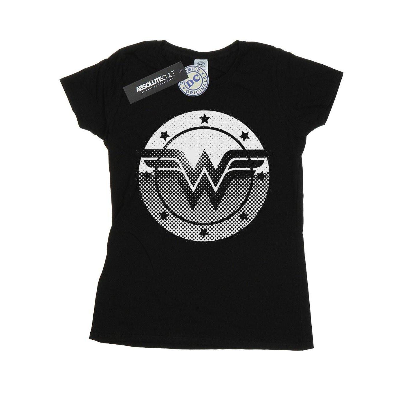 Image of Wonder Woman Spot Logo Tshirt Damen Schwarz S