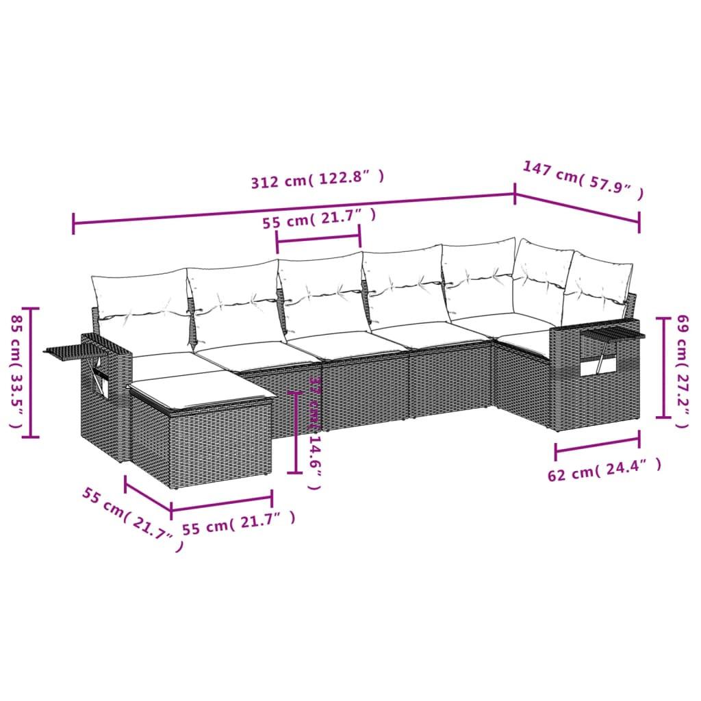 VidaXL set divano da giardino Polirattan  