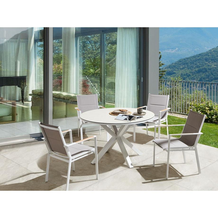 Beliani Gartentisch mit Stühlen aus Aluminium  MALETTO/BUSSETO  