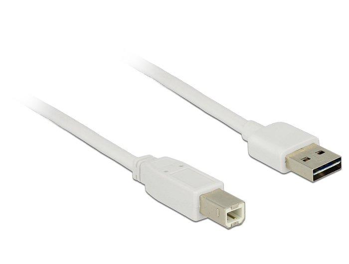 DeLock  0.5m, USB2.0-A/USB2.0-B USB Kabel 0,5 m USB A USB B Weiß 