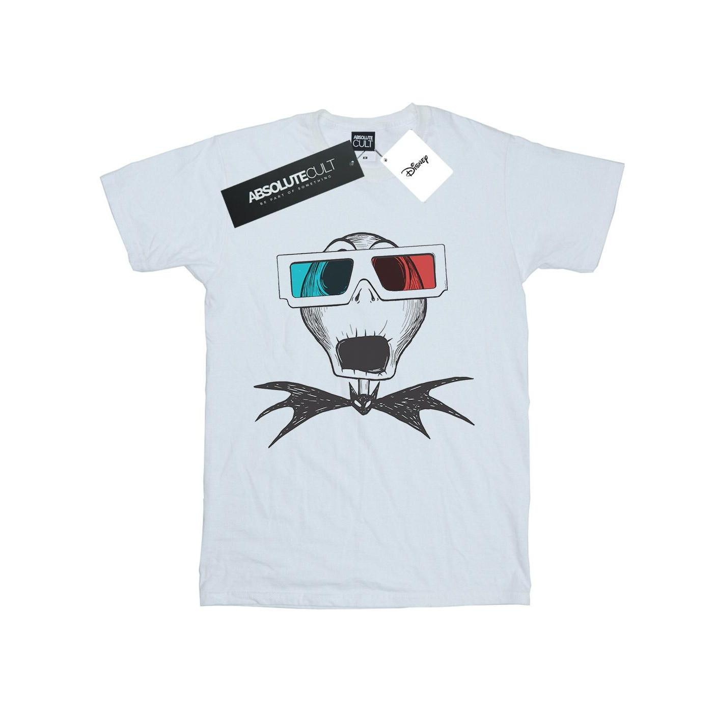 Image of Nightmare Before Christmas Jack Skellington 3d Glasses Tshirt Damen Weiss XXL