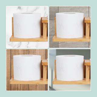 Northix Toilettenpapierhalter aus Bambus mit 2 Ablagen  
