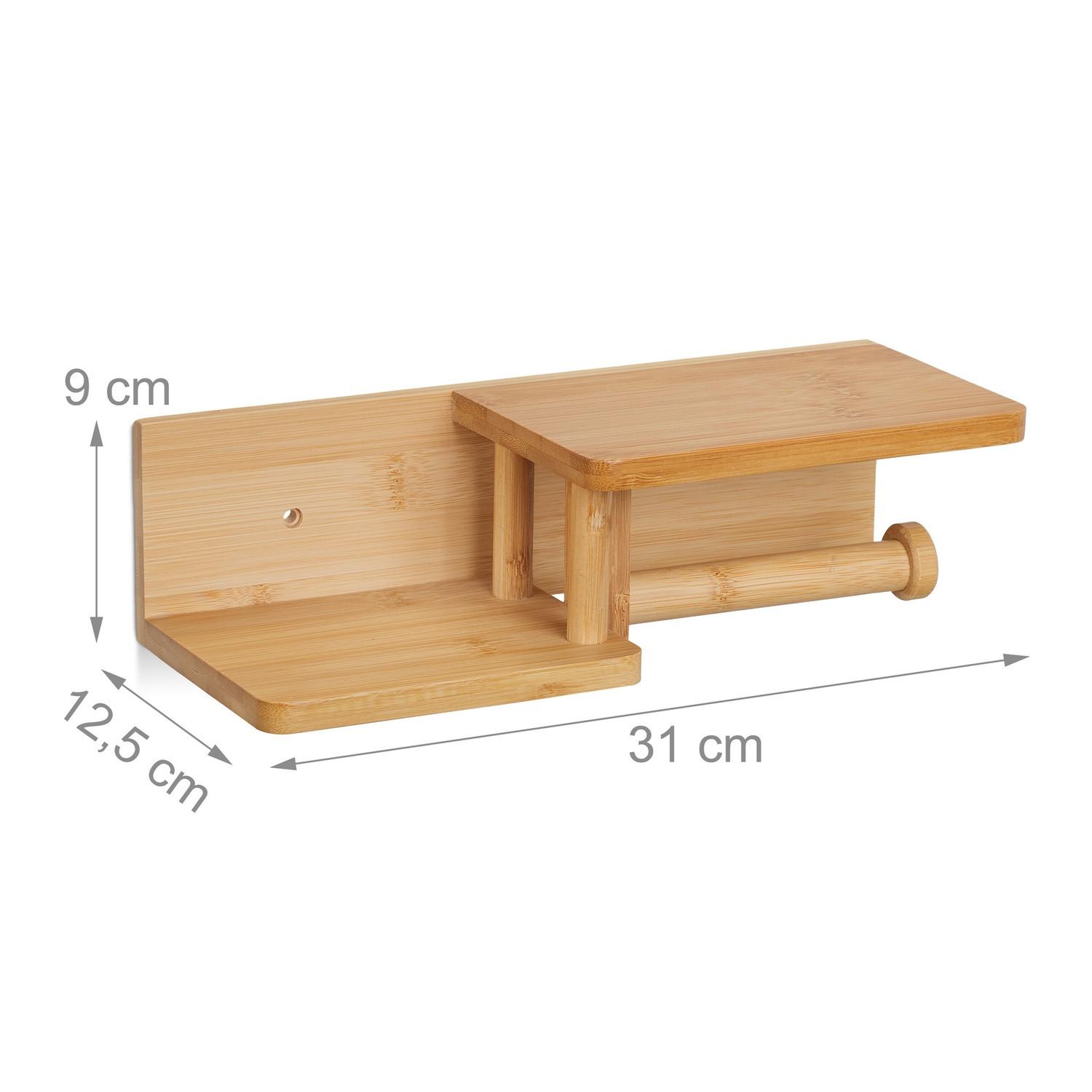 Northix Toilettenpapierhalter aus Bambus mit 2 Ablagen  