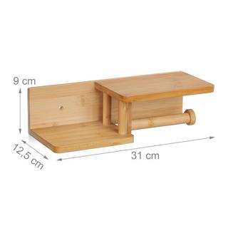 Northix Toilettenpapierhalter aus Bambus mit 2 Ablagen  