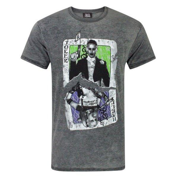 Suicide Squad  Joker Harley Card Burn Out TShirt 