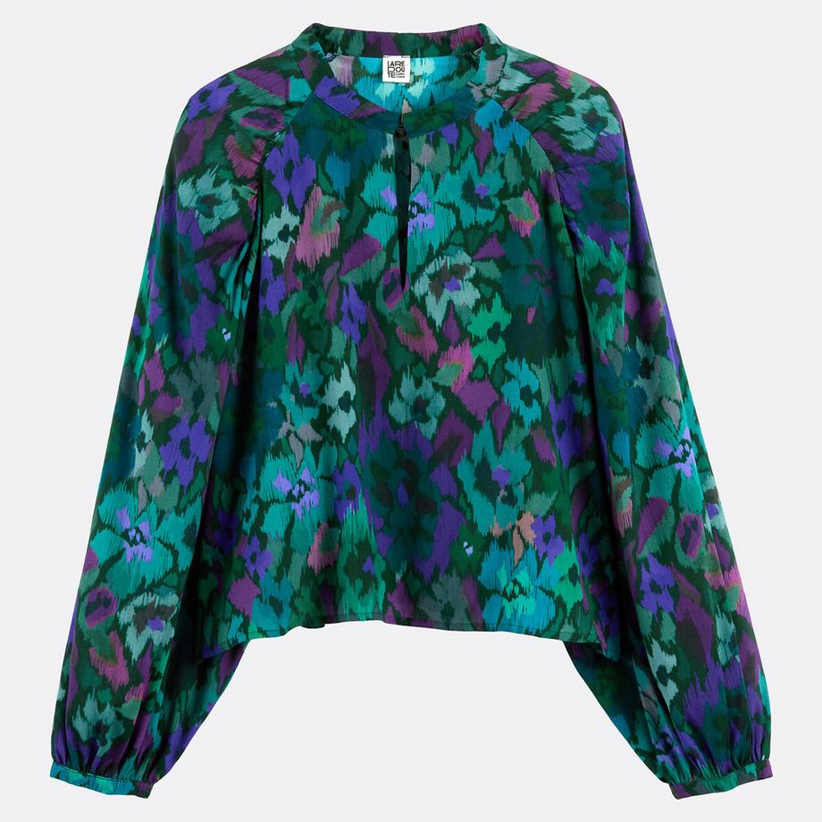 La Redoute Collections Langärmelige Blumen Stehkragenbluse  