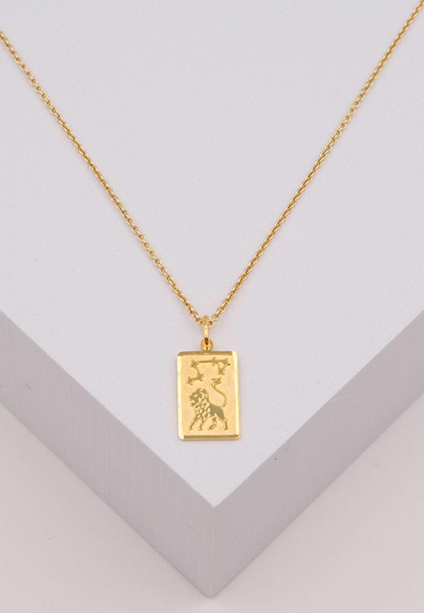 MUAU Schmuck  Pendentif signe du zodiaque lion en or jaune 750, 20x9mm 