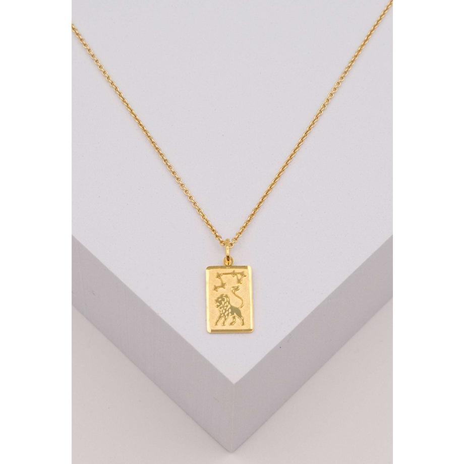 MUAU Schmuck  Anhänger Sternzeichen Löwe Gelbgold 750, 20x9mm 