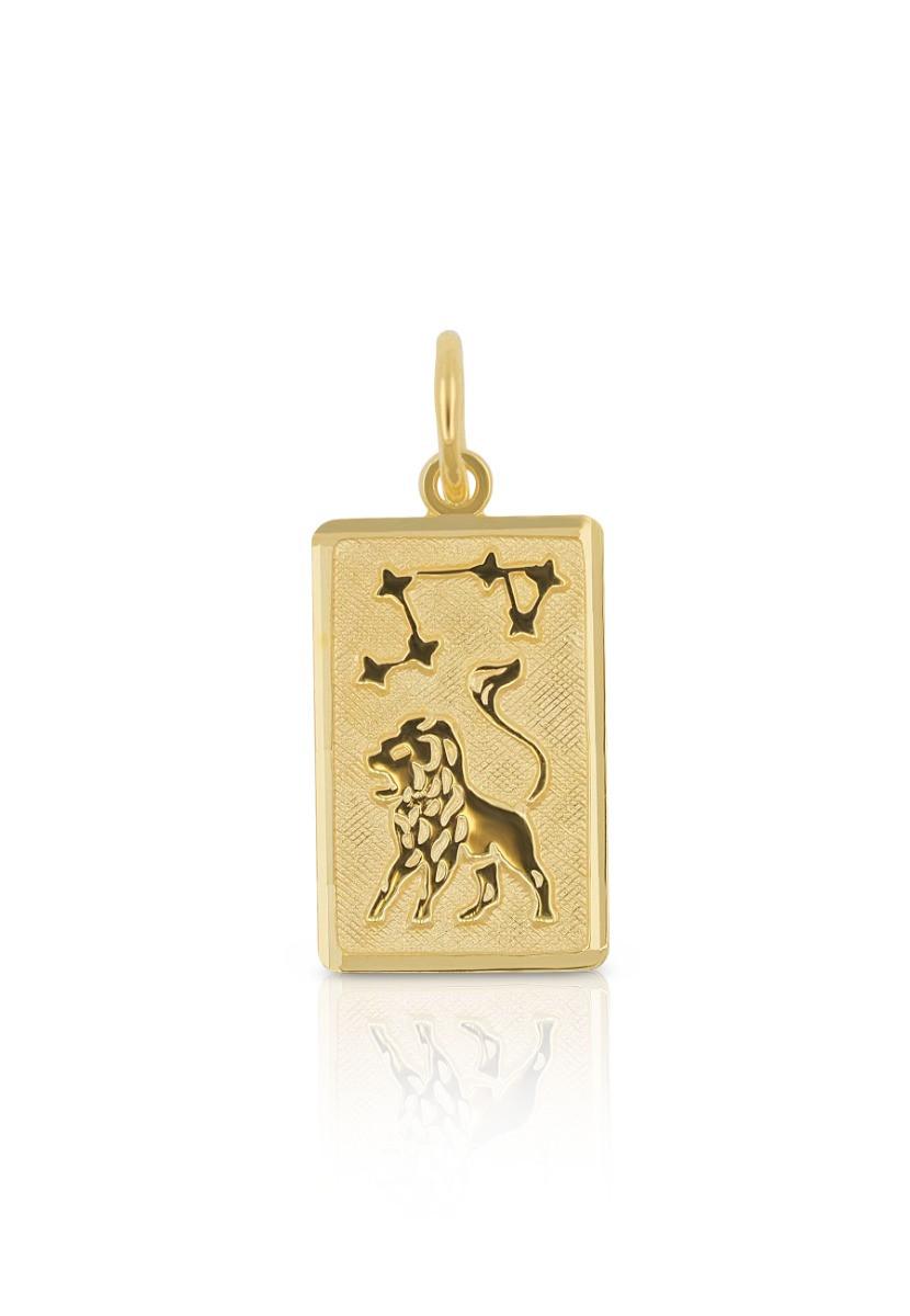 MUAU Schmuck  Pendentif signe du zodiaque lion en or jaune 750, 20x9mm 