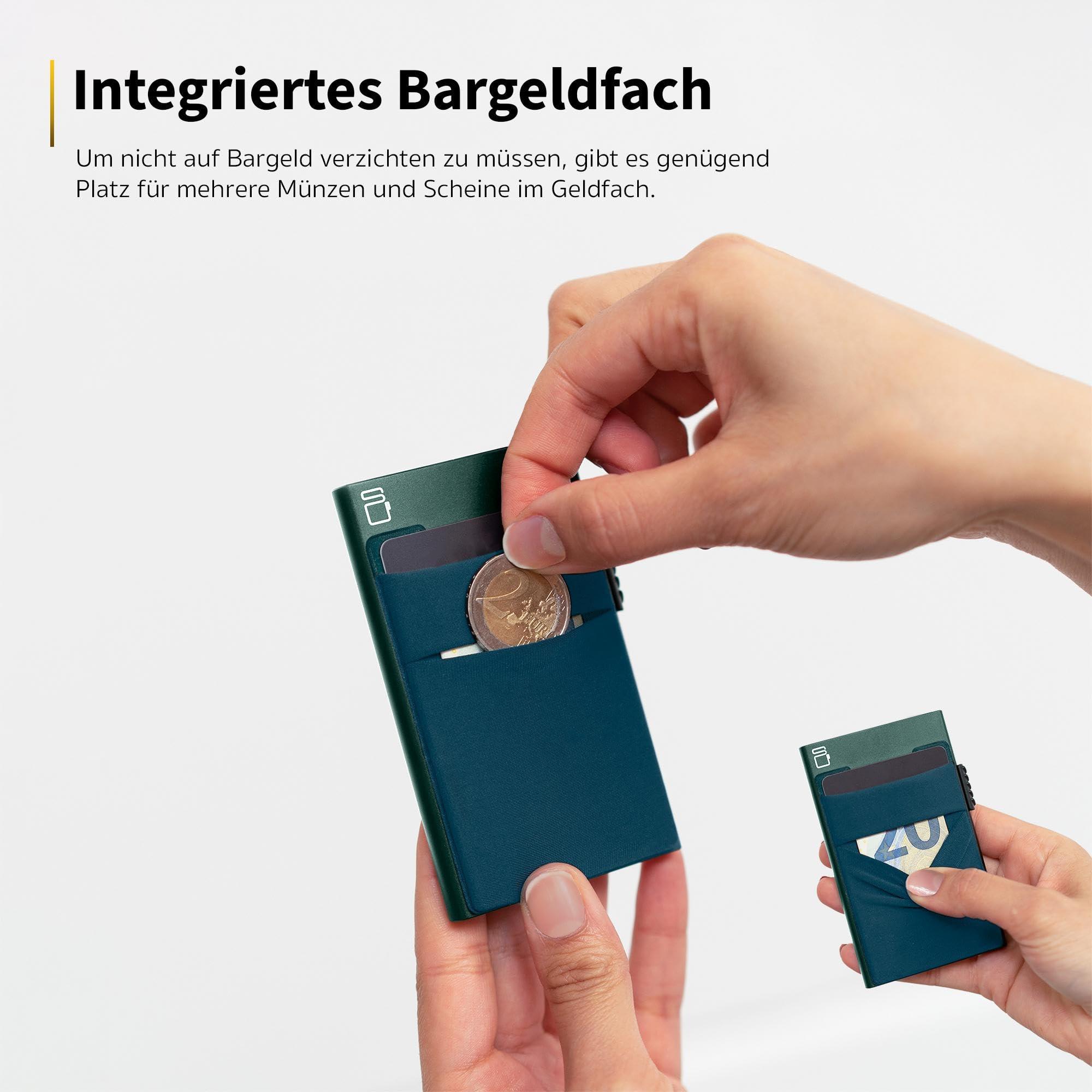 Only-bags.store  Porte-cartes avec pochette à monnaie | Porte-cartes de crédit portefeuille fin | Porte-cartes avec portefeuille RFID | Mini porte-cartes de crédit Moderne en aluminium 