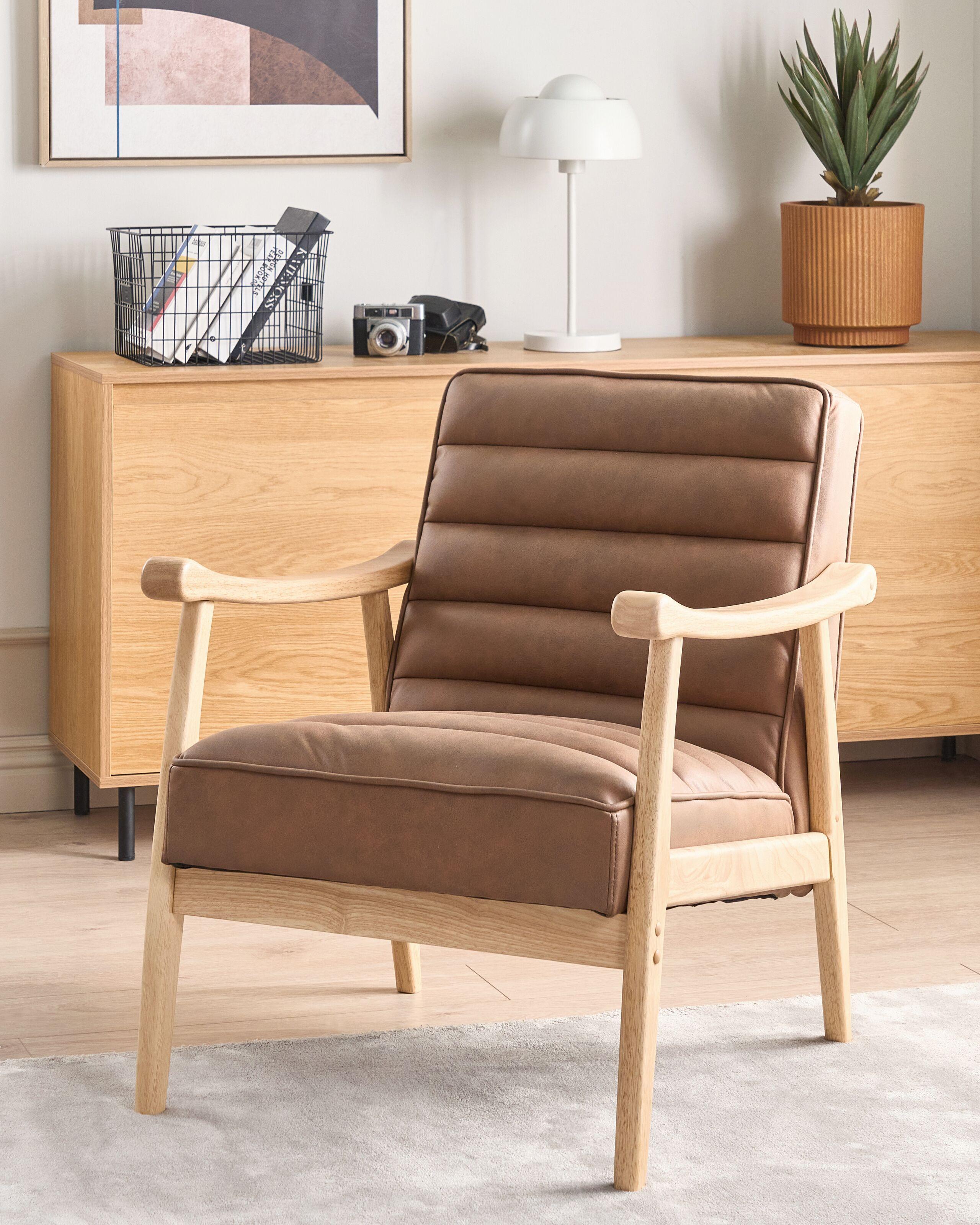 Beliani Fauteuil en Cuir PU Rétro LEKNES  