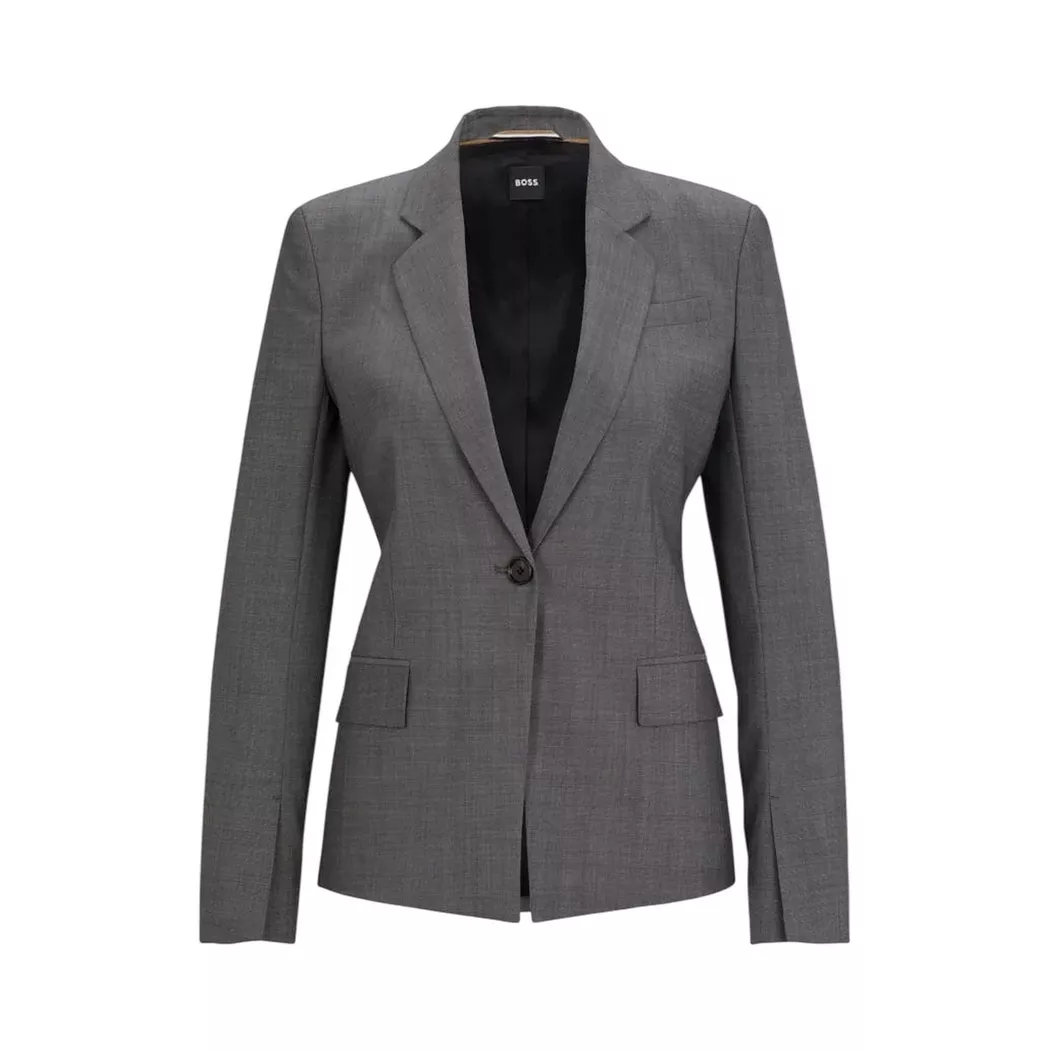 BOSS - Anzugjacke, Hals Kerbe, für Damen, Grau, Größe 32