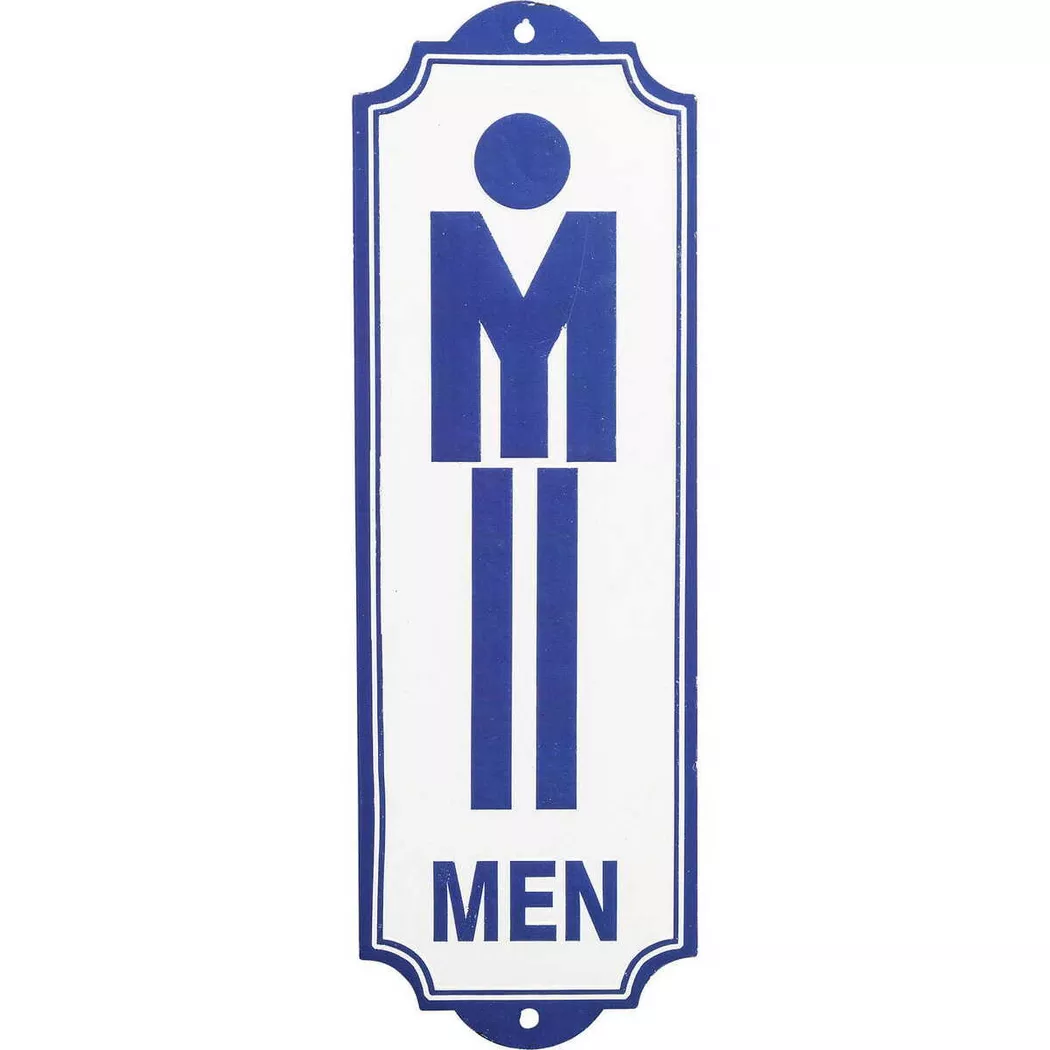 KARE Design - Deko Schild Toilet Men, One Size, Blau