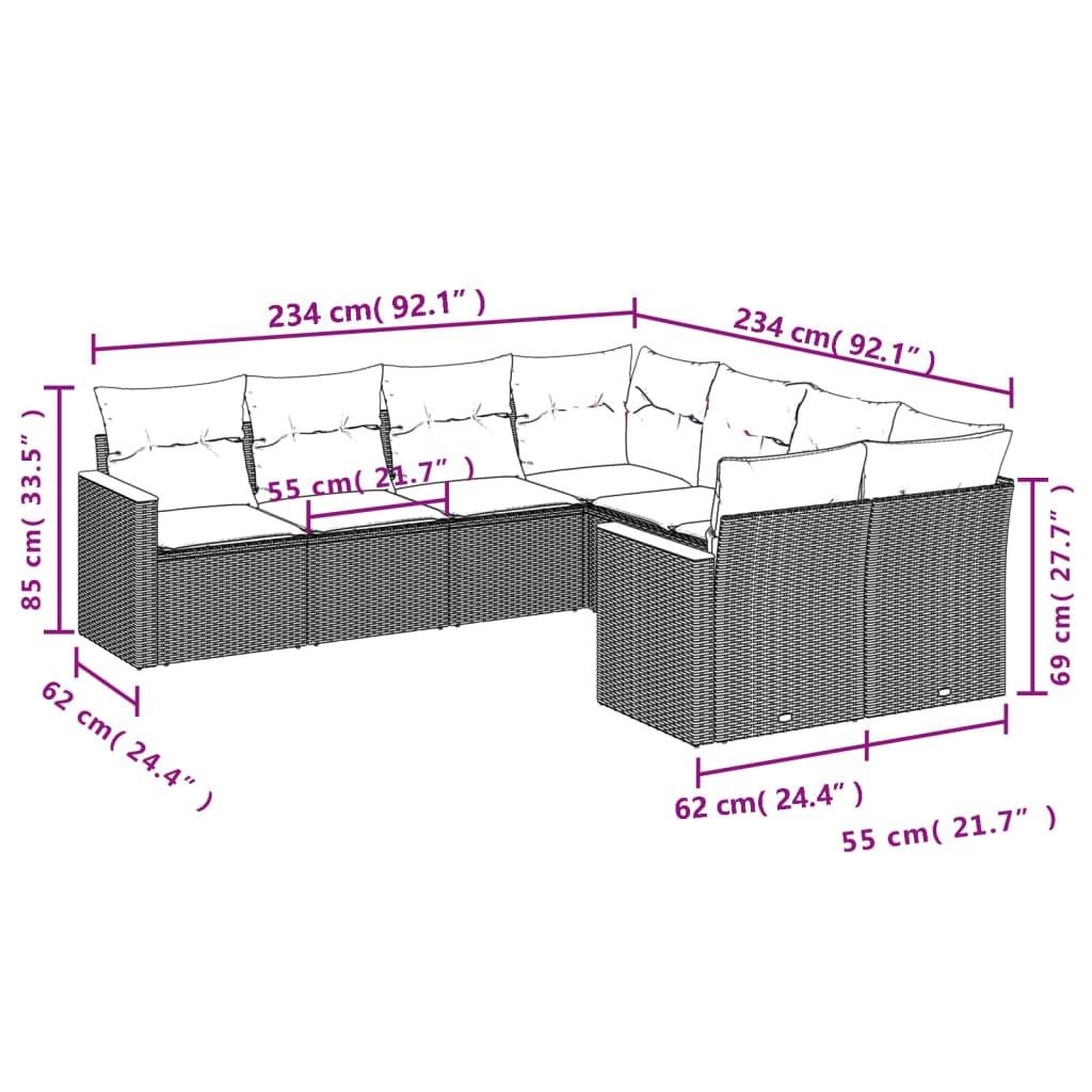 VidaXL set divano da giardino Polirattan  