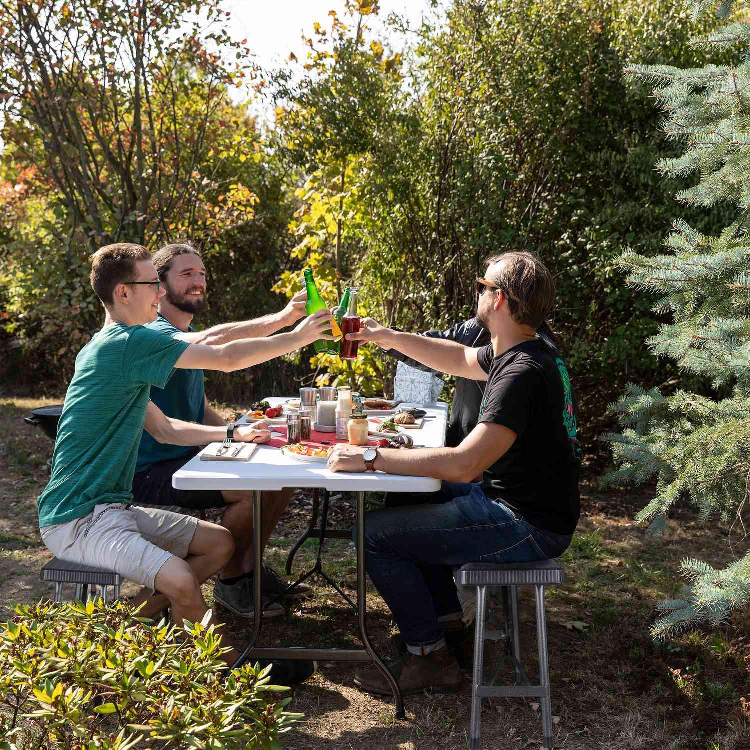 B2X Ensemble de 2 bancs à bière noirs  