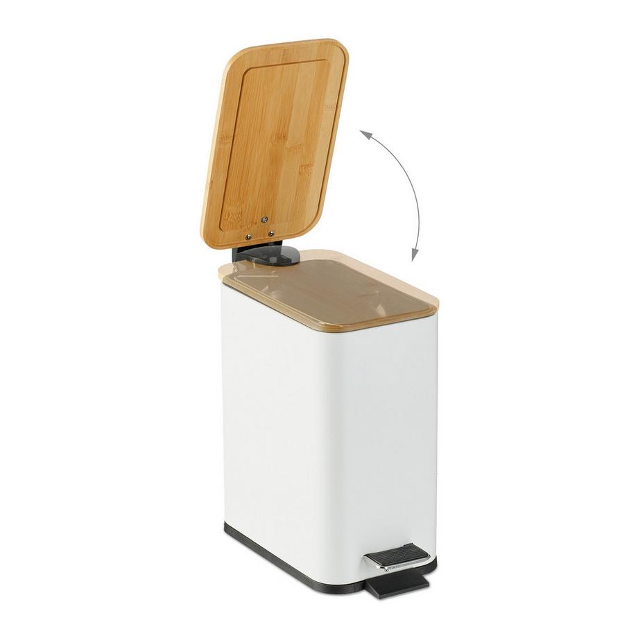 Northix Poubelle de salle de bain 5 litres avec couvercle en bambou  