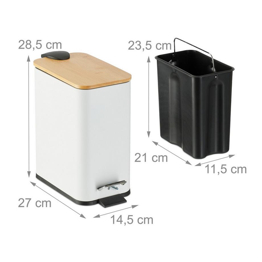 Northix Poubelle de salle de bain 5 litres avec couvercle en bambou  